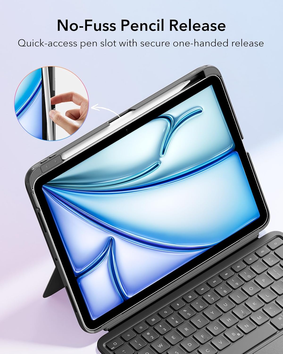 ESR Flex iPad Air 11 (24/25/26)/Air 10.9 (2022/2020) Hoes Met Toetsenbord Grijs afbeelding 9