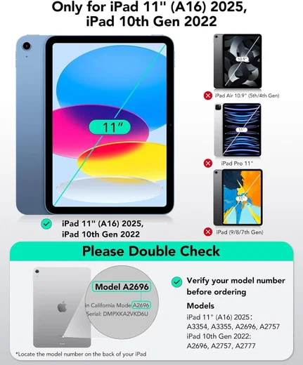 ESR Flex iPad 11 (2025) / 10.9 (2022) Hoes met Magnetisch toetsenbord Grijs afbeelding 4