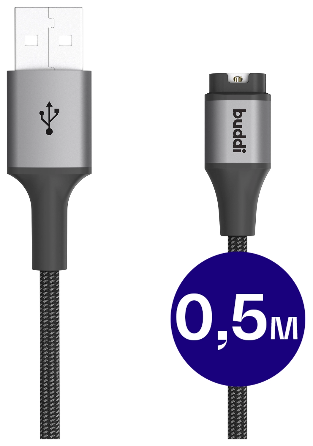 Buddi Flex Garmin Watch Kabel USB-A 0.5m Zwart afbeelding 1
