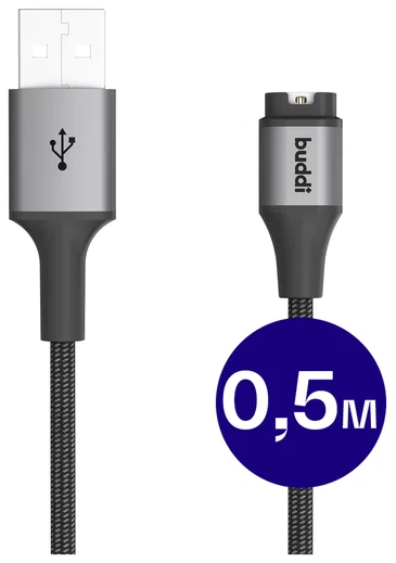 Buddi Flex Garmin Watch Kabel USB-A 0.5m Zwart afbeelding 1