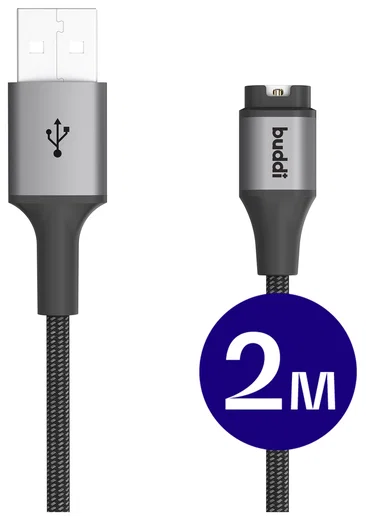 Buddi Flex Garmin Watch Kabel USB-A 2M Zwart afbeelding 1