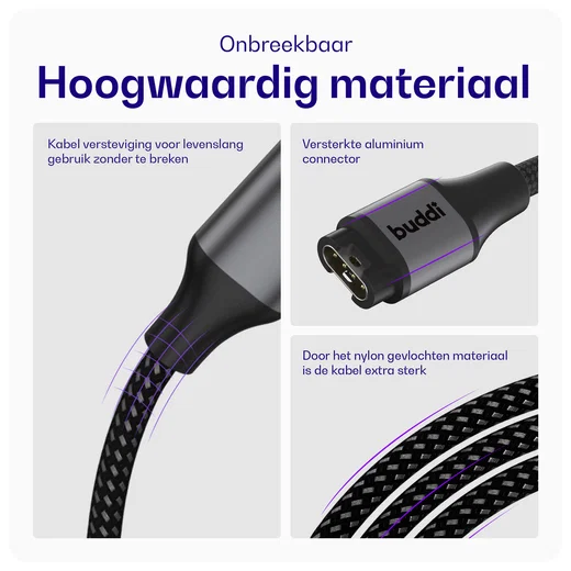 Buddi Flex Garmin Watch Kabel USB-C 0.5m Zwart afbeelding 4