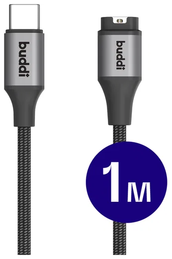 Buddi Flex Garmin Watch Kabel USB-C 1M Zwart afbeelding 1