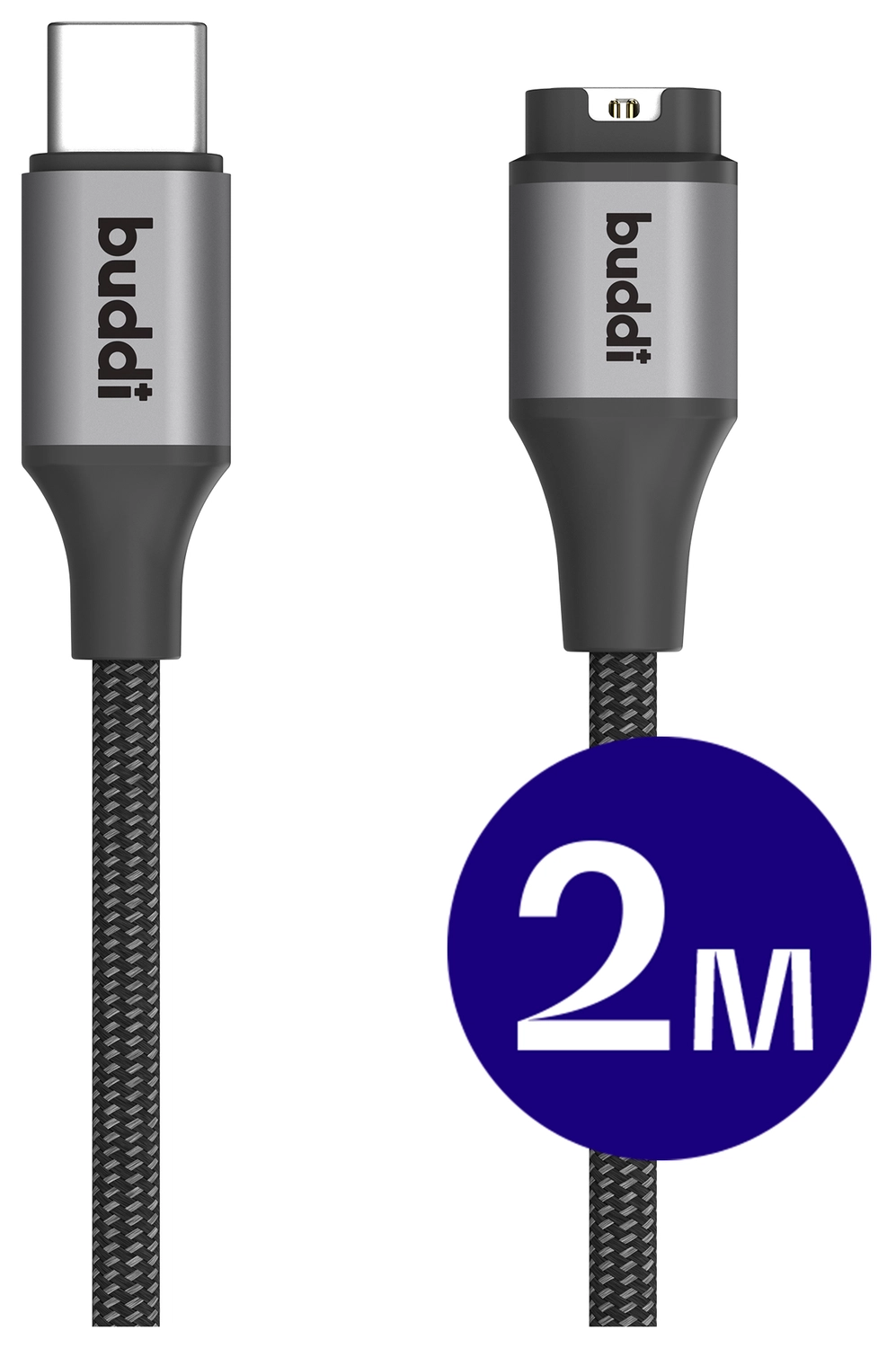 Buddi Flex Garmin Watch Kabel USB-C 2M Zwart afbeelding 1