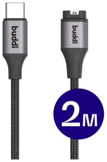 Buddi Flex Garmin Watch Kabel USB-C 2M Zwart afbeelding 1