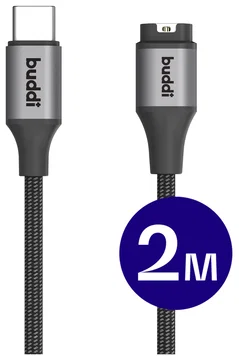 Buddi Flex Garmin Watch Kabel USB-C 2M Zwart