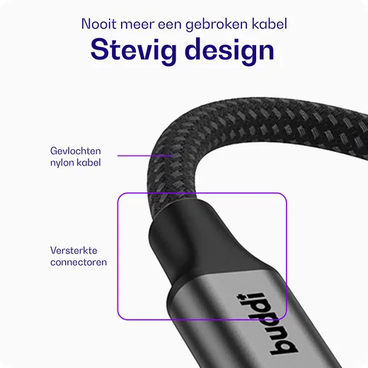 Buddi Flex USB-C naar USB-C 8K@60Hz Video Monitor Kabel 3M 20 Gbps afbeelding 5
