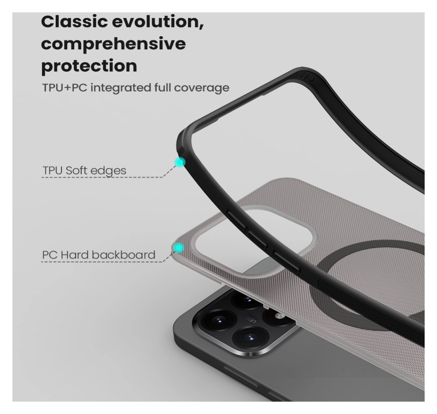 Nillkin Frosted Shield Xiaomi 15T Hoesje MagSafe Back Cover Transparant Zwart afbeelding 7
