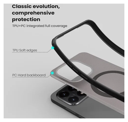Nillkin Frosted Shield Xiaomi 15T Hoesje MagSafe Back Cover Transparant Zwart afbeelding 7