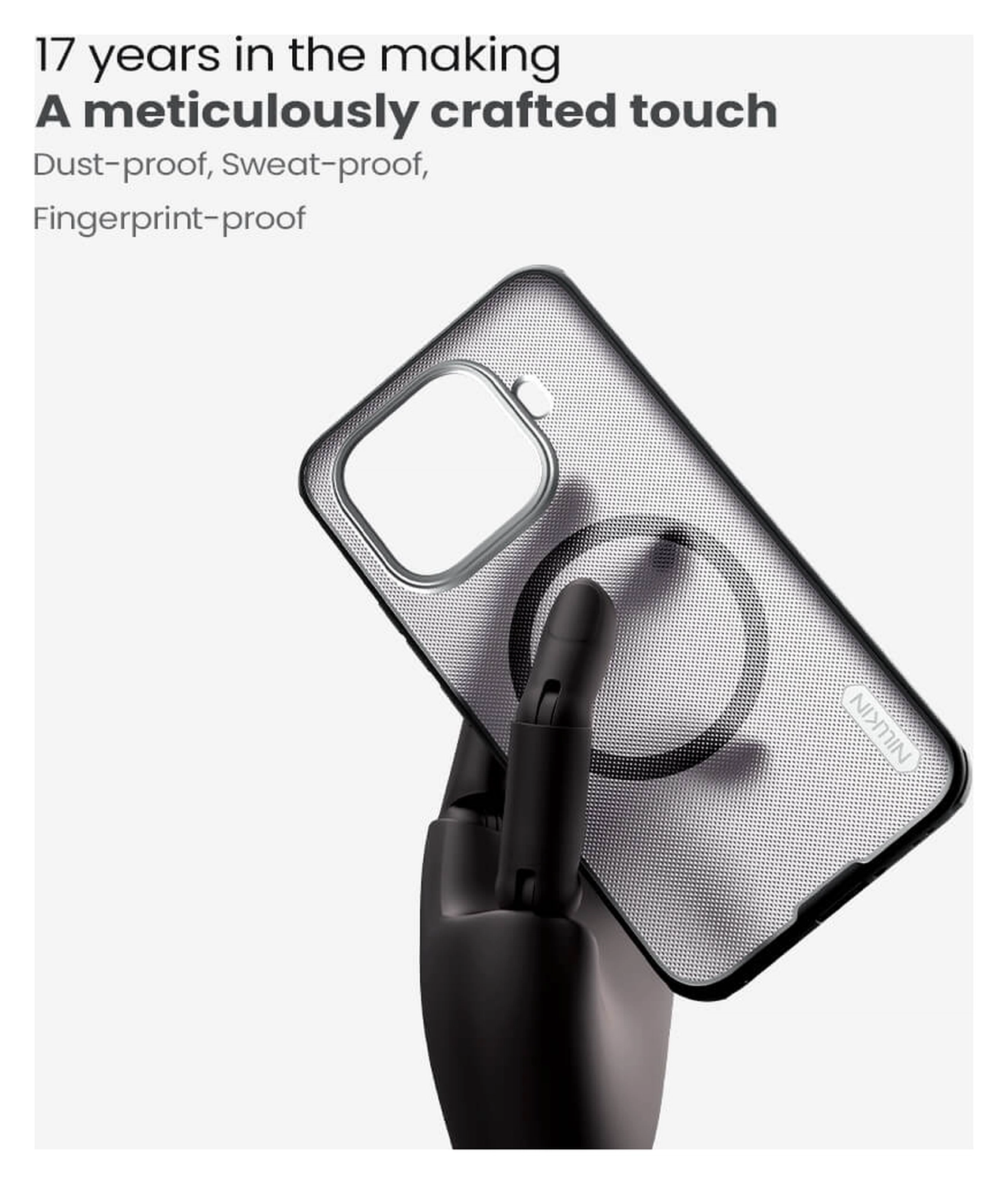 Nillkin Frosted Shield Xiaomi 15T Pro Hoesje MagSafe Transparant Zwart afbeelding 7