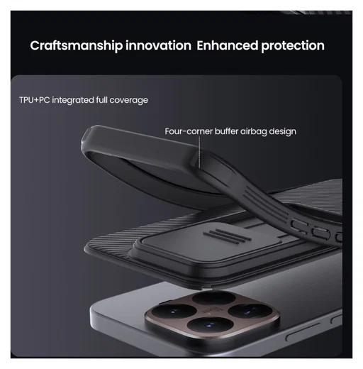 Nillkin CamShield Xiaomi 15T Pro Hoesje Camera Slider Zwart afbeelding 8