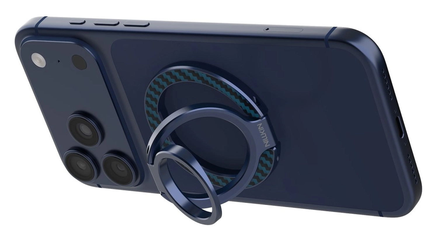 Nillkin FiberSnap MagSafe Ring Houder Standaard Aramidevezel Blauw afbeelding 15