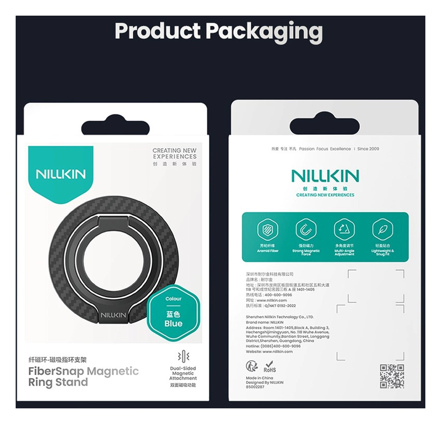 Nillkin FiberSnap MagSafe Ring Houder Standaard Aramidevezel Blauw afbeelding 16