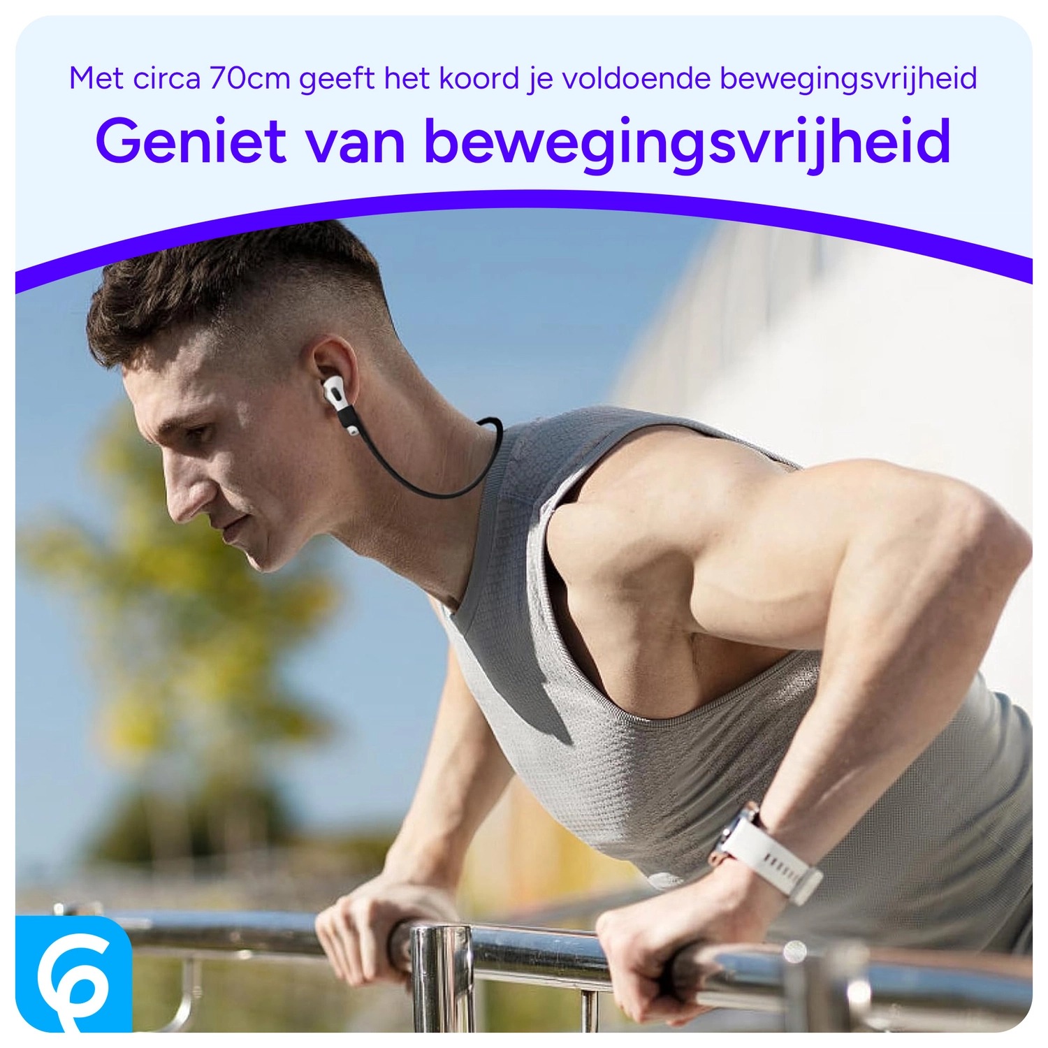 Magnetisch Oordopjes Koord - Siliconen Strap AirPods/AirPods Pro Zwart afbeelding 3