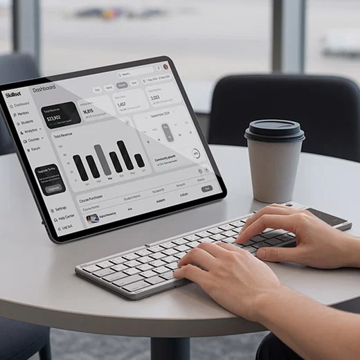 Nillkin Cube Opvouwbaar Bluetooth Toetsenbord met Touchpad Grijs afbeelding 2
