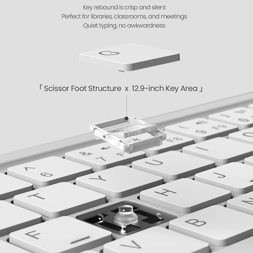 Nillkin Cube Opvouwbaar Bluetooth Toetsenbord met Touchpad Grijs afbeelding 5