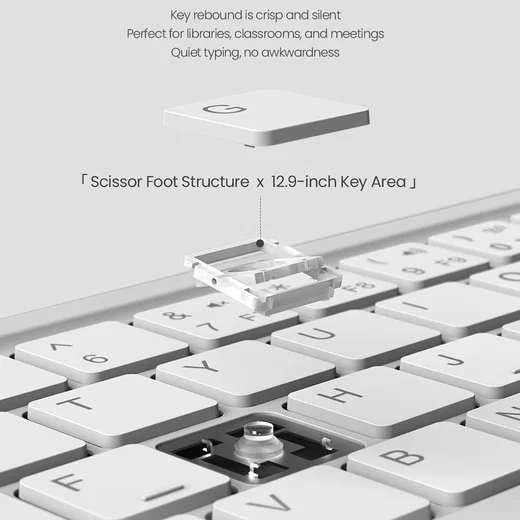 Nillkin Cube Opvouwbaar Bluetooth Toetsenbord met Touchpad Grijs afbeelding 5