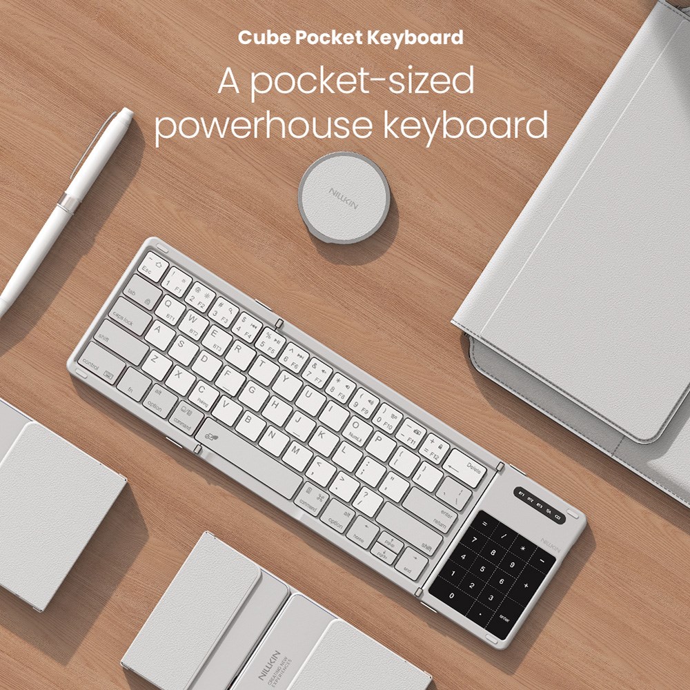 Nillkin Cube Opvouwbaar Bluetooth Toetsenbord met Touchpad Grijs afbeelding 14