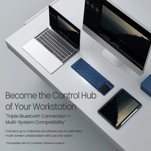 Nillkin Cube Opvouwbaar Bluetooth Toetsenbord met Touchpad Blauw afbeelding 20