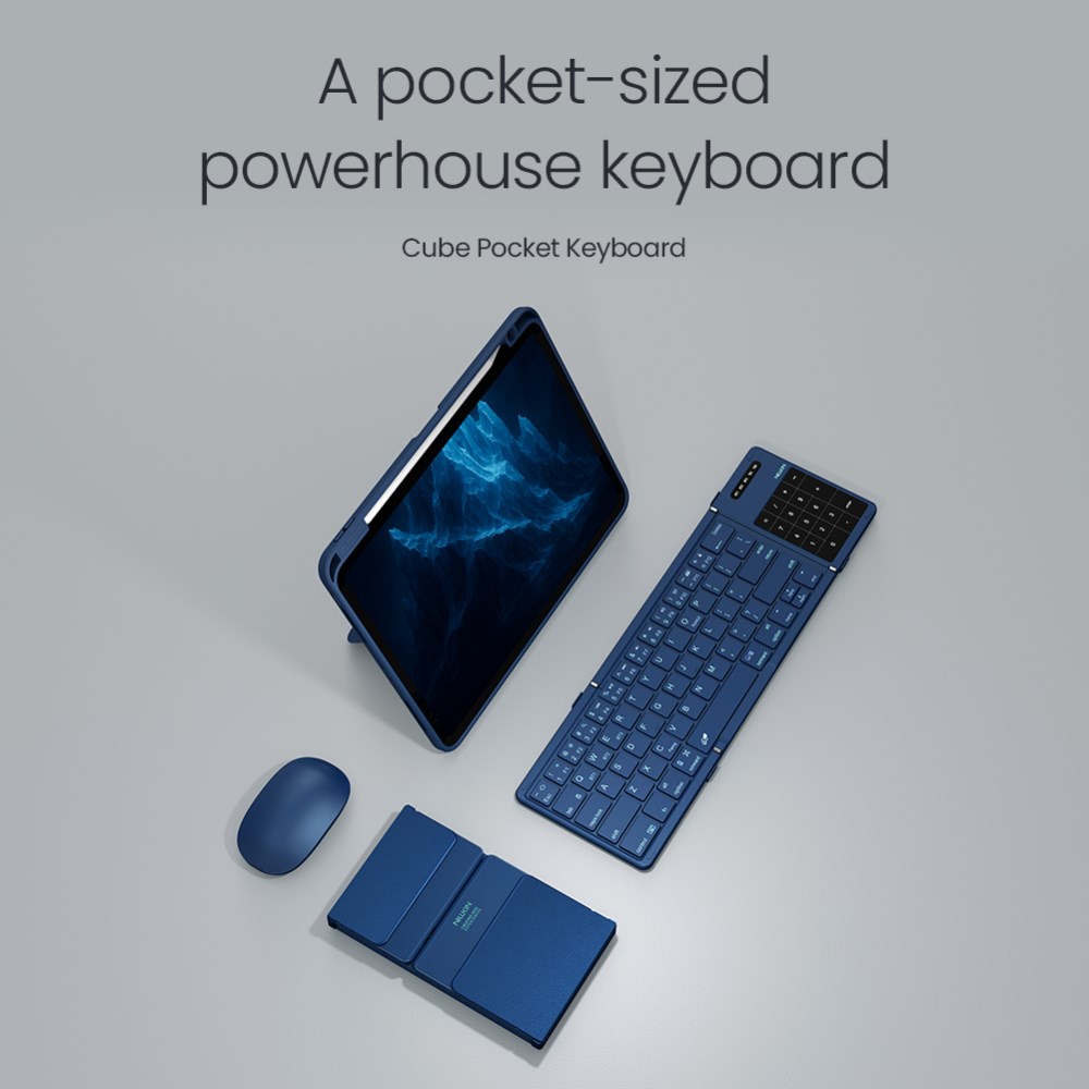 Nillkin Cube Opvouwbaar Bluetooth Toetsenbord met Touchpad Blauw afbeelding 14