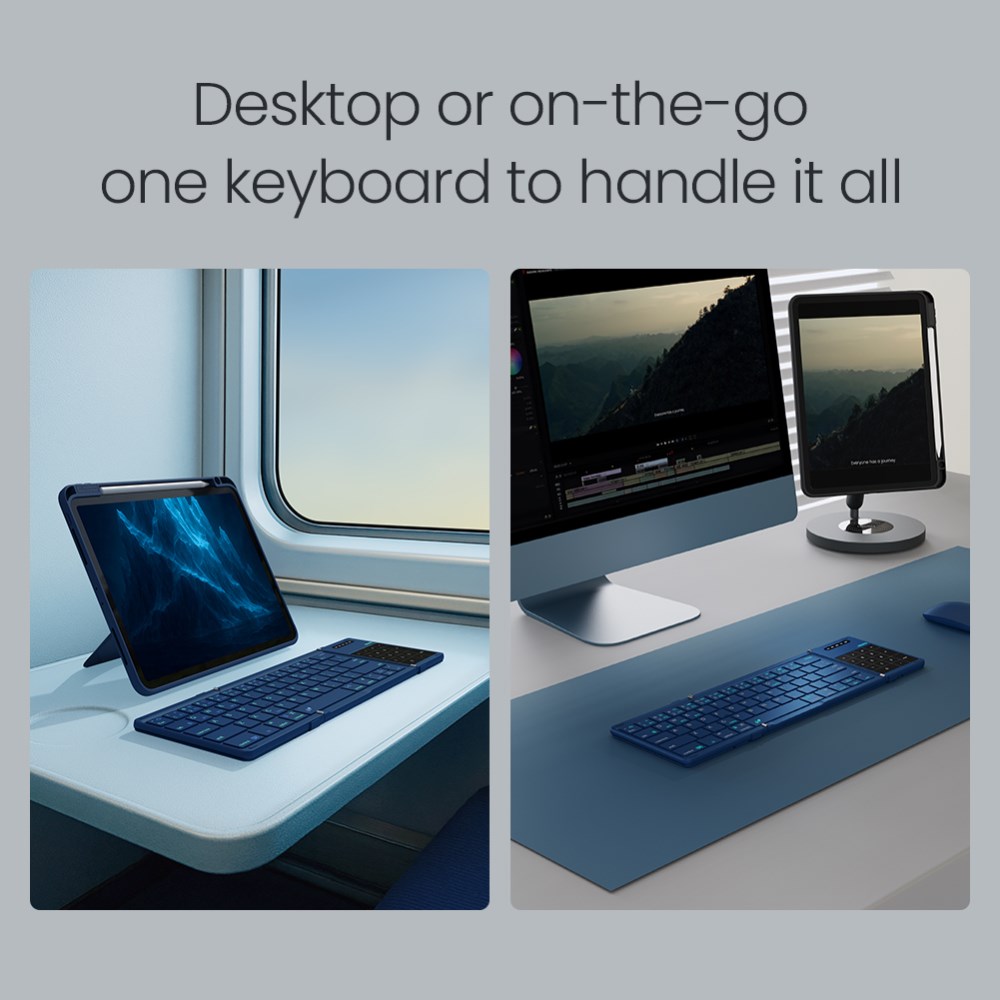 Nillkin Cube Opvouwbaar Bluetooth Toetsenbord met Touchpad Blauw afbeelding 15