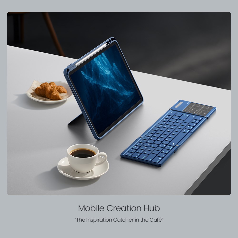 Nillkin Cube Opvouwbaar Bluetooth Toetsenbord met Touchpad Blauw afbeelding 4