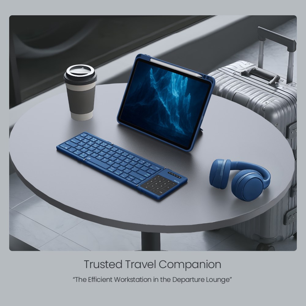 Nillkin Cube Opvouwbaar Bluetooth Toetsenbord met Touchpad Blauw afbeelding 5