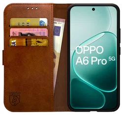 Rosso Element Oppo A6 Pro Hoesje Book Case Wallet Bruin afbeelding