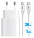 Originele Samsung 25W Power Adapter met Buddi Flex USB-C Kabel 1M Wit
