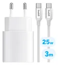 Originele Samsung 25W Power Adapter met Buddi Flex USB-C Kabel 3M Wit