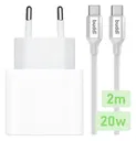 Originele Apple 20W USB-C Oplader met Buddi USB-C Kabel 2M Wit