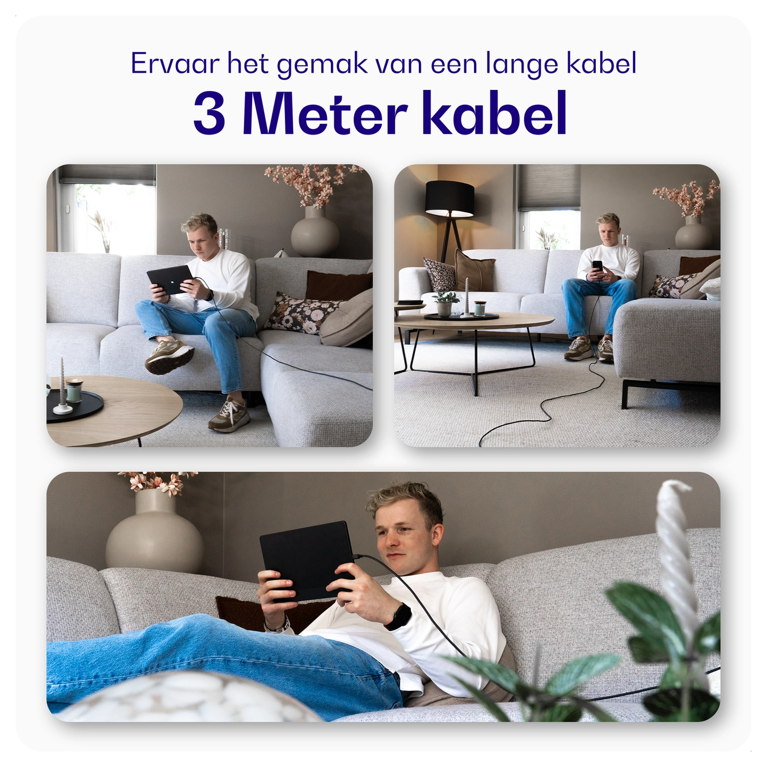 Originele Apple 20W USB-C Oplader met Buddi USB-C Kabel 3M Wit afbeelding 7