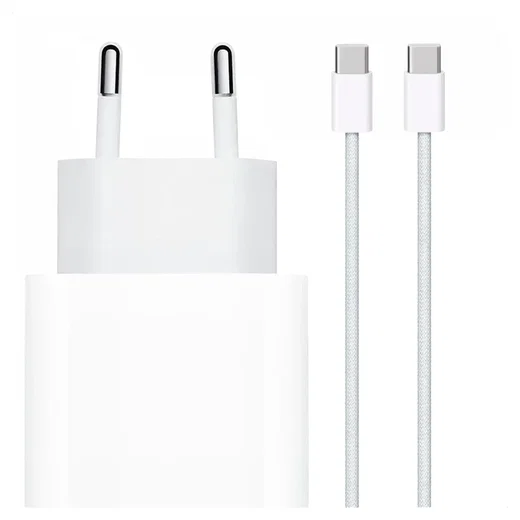 Originele Apple 20W USB-C Oplader met Geweven USB-C Kabel 1 Meter Wit afbeelding 1