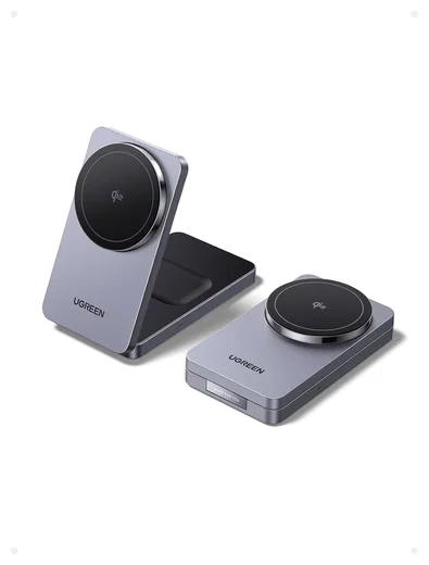 UGREEN MagFlow Qi2 2-in-1 15W Draadloze MagSafe Oplader Smartphone & AirPods afbeelding 11