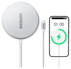 UGREEN Qi2 15W Draadloze Magnetische MagSafe Oplader Wit afbeelding