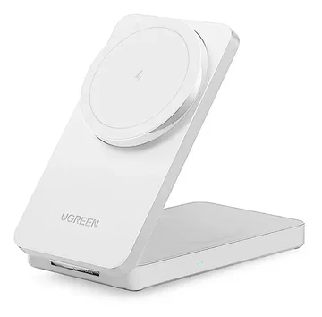 UGREEN 2-in-1 20W Draadloze MagSafe Oplader Smartphone & AirPods Wit