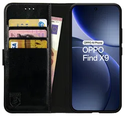 Rosso Element Oppo Find X9 Hoesje Book Case Wallet Zwart afbeelding