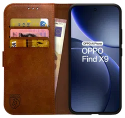 Rosso Element Oppo Find X9 Hoesje Book Case Wallet Bruin afbeelding
