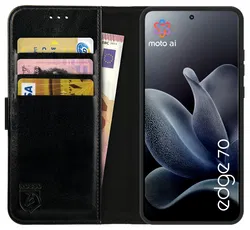 Rosso Element Motorola Edge 70 Hoesje Book Case Wallet Zwart afbeelding
