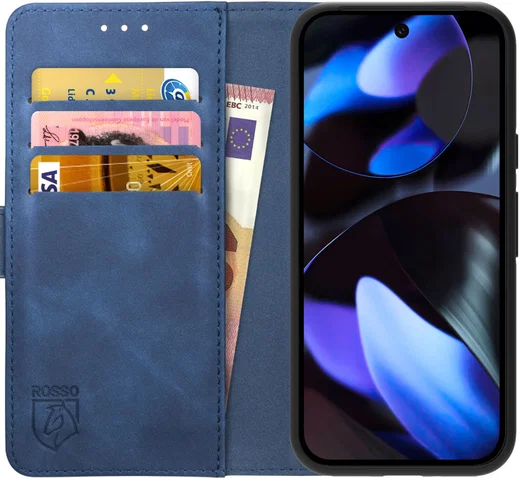 Rosso Element Google Pixel 10a Hoesje Book Case Wallet Blauw afbeelding 1