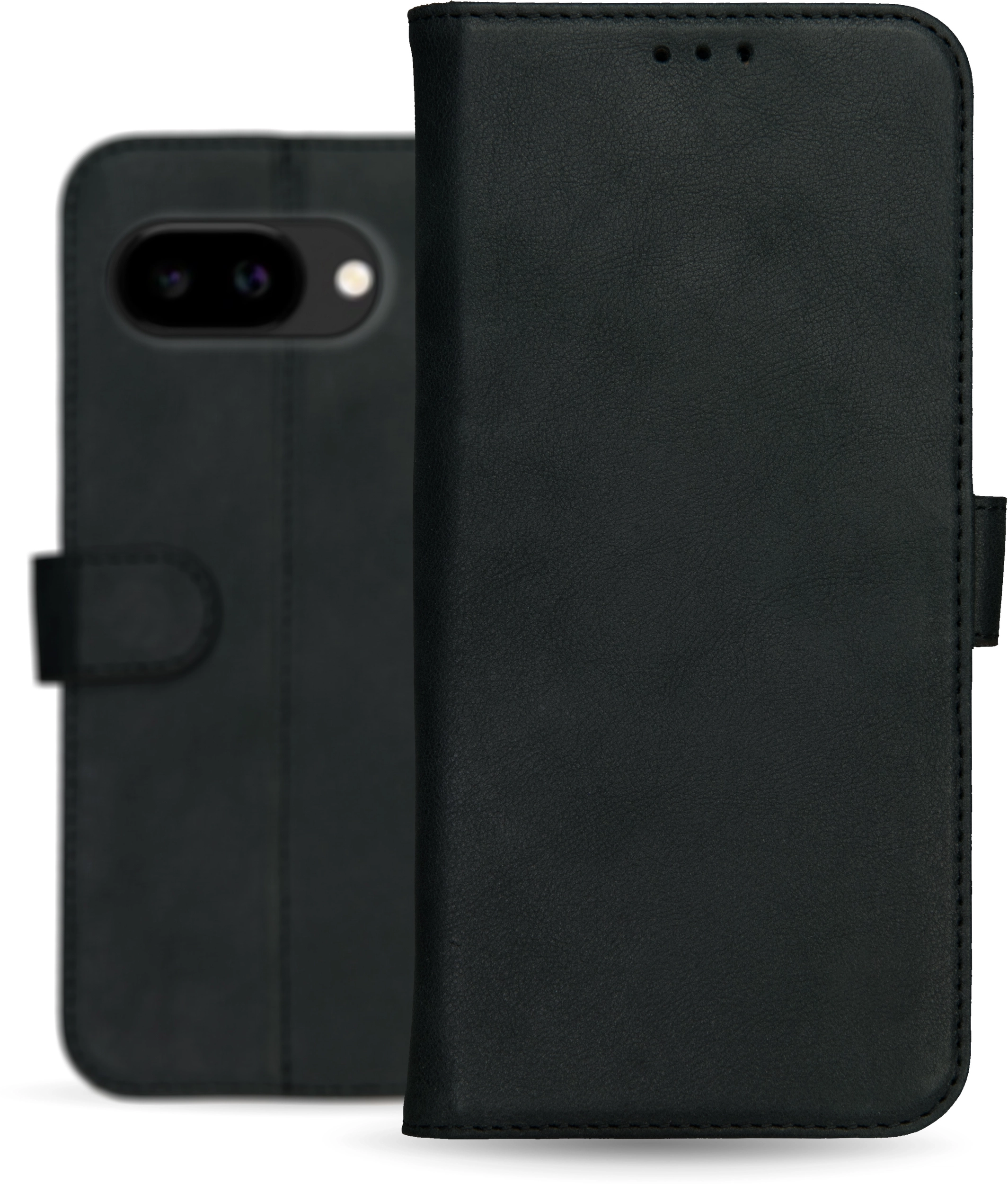 Rosso Deluxe Google Pixel 10a Hoesje Echt Leer Book Case Zwart afbeelding 9