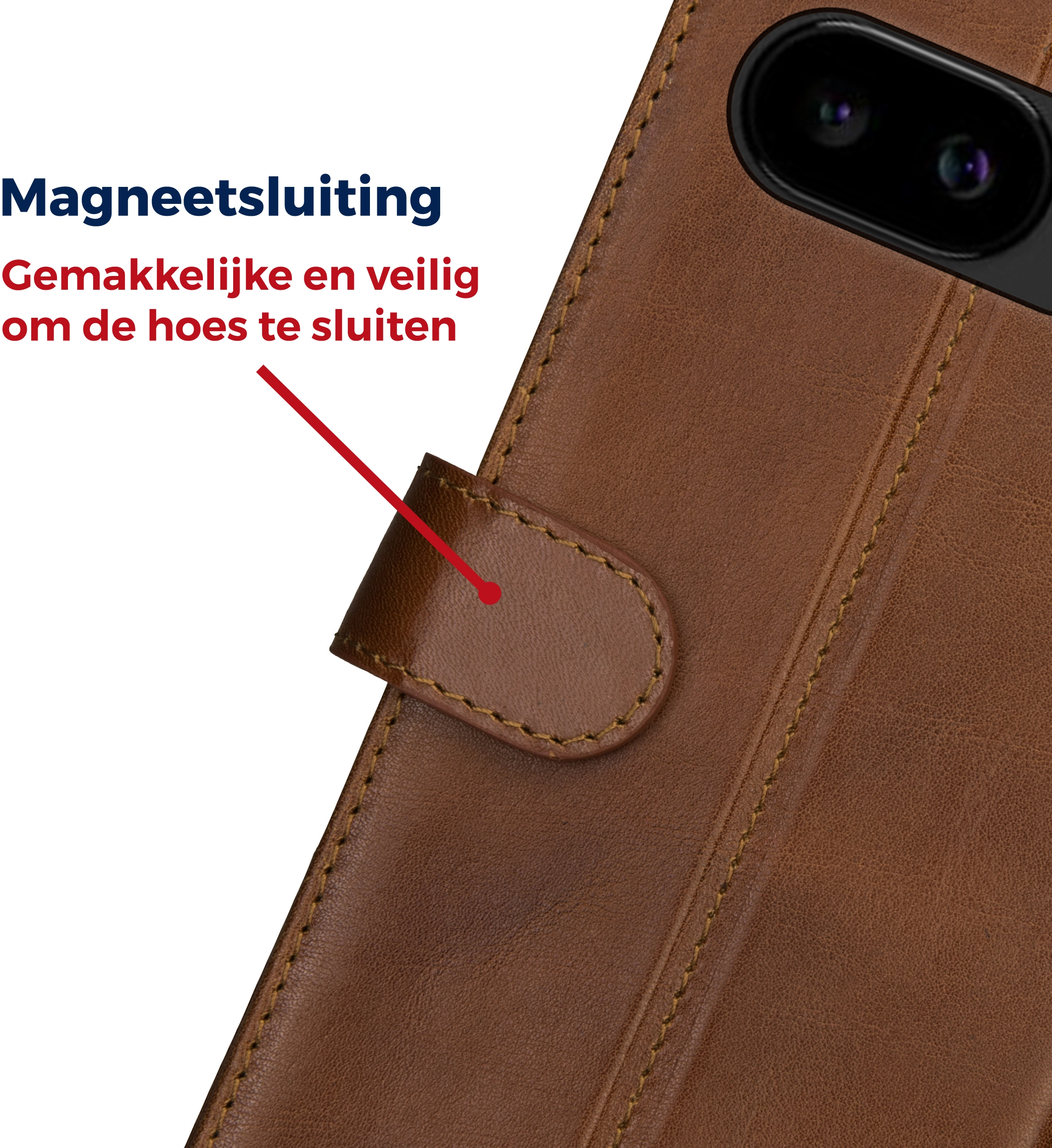 Rosso Deluxe Google Pixel 10a Hoesje Echt Leer Book Case Bruin afbeelding 7