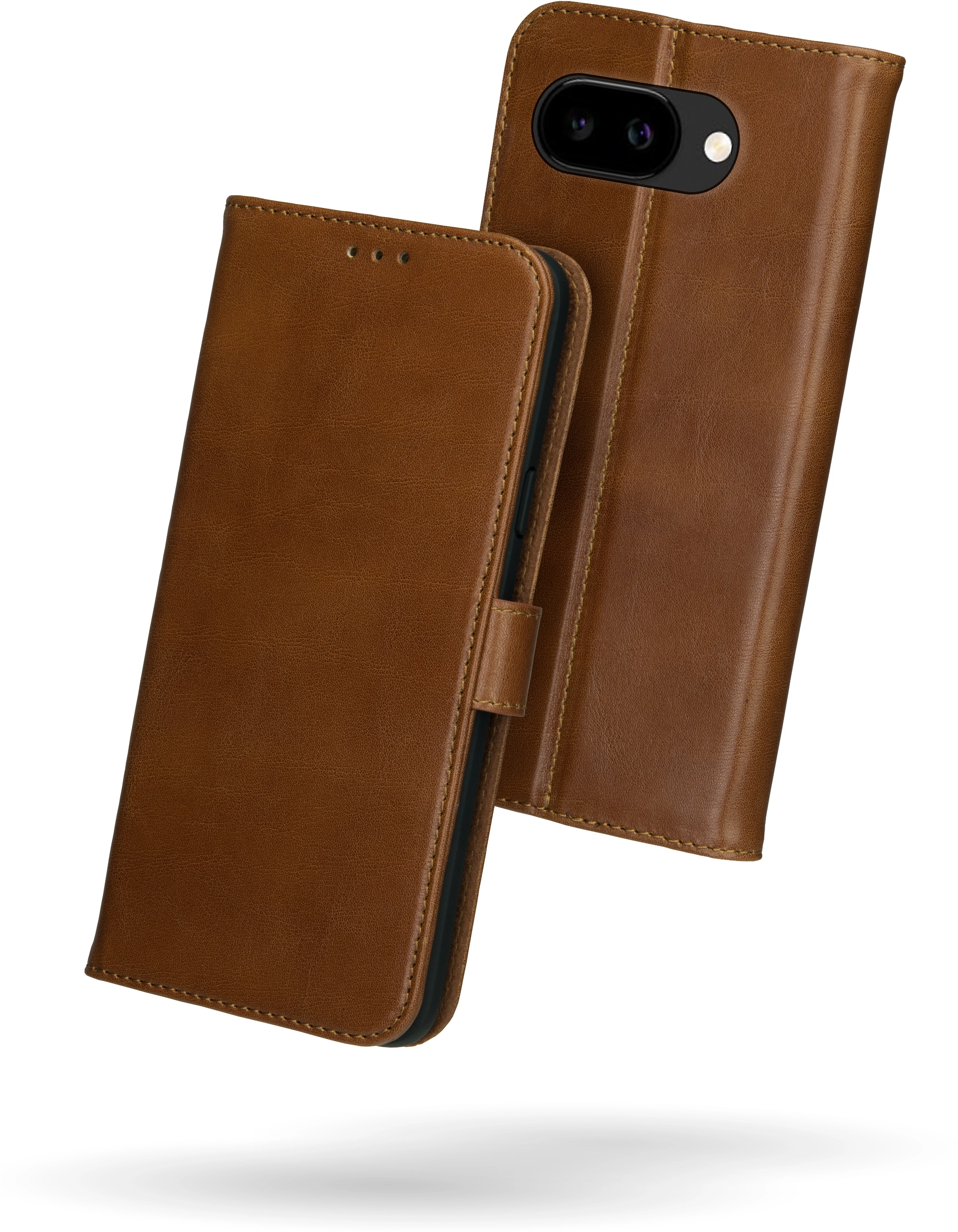 Rosso Deluxe Google Pixel 10a Hoesje Echt Leer Book Case Bruin afbeelding 2