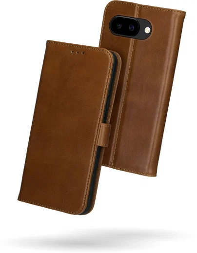 Rosso Deluxe Google Pixel 10a Hoesje Echt Leer Book Case Bruin afbeelding 2