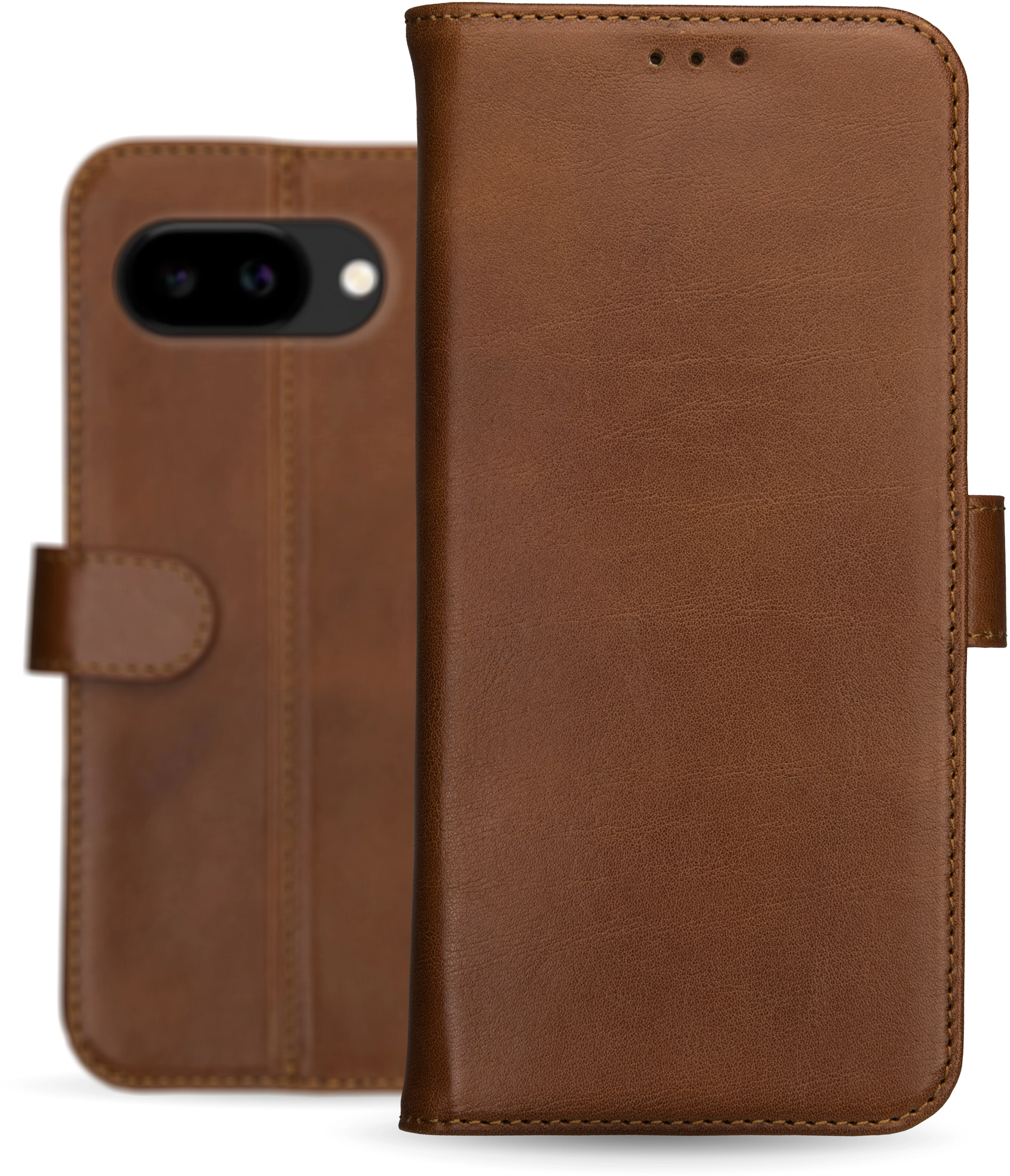 Rosso Deluxe Google Pixel 10a Hoesje Echt Leer Book Case Bruin afbeelding 9