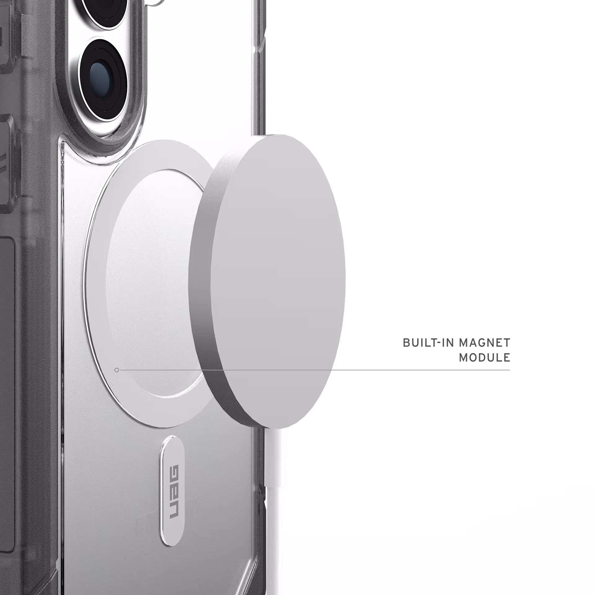 UAG Trooper Samsung Galaxy S26 Plus Hoesje Magnetic Back Cover Clear Ash afbeelding 6