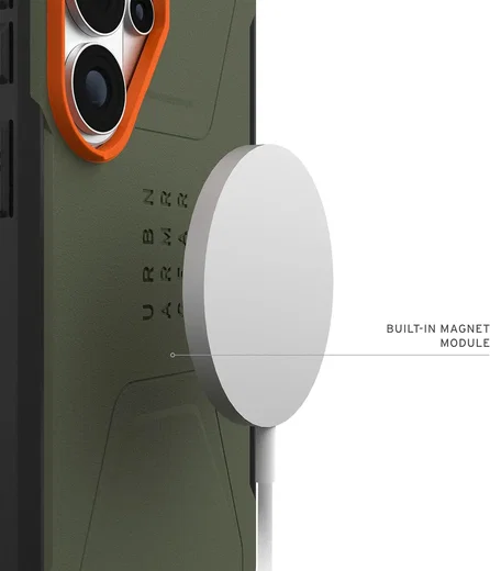 UAG Civilian Samsung Galaxy S26 Ultra Hoesje MagSafe Back Cover Groen Oranje afbeelding 6