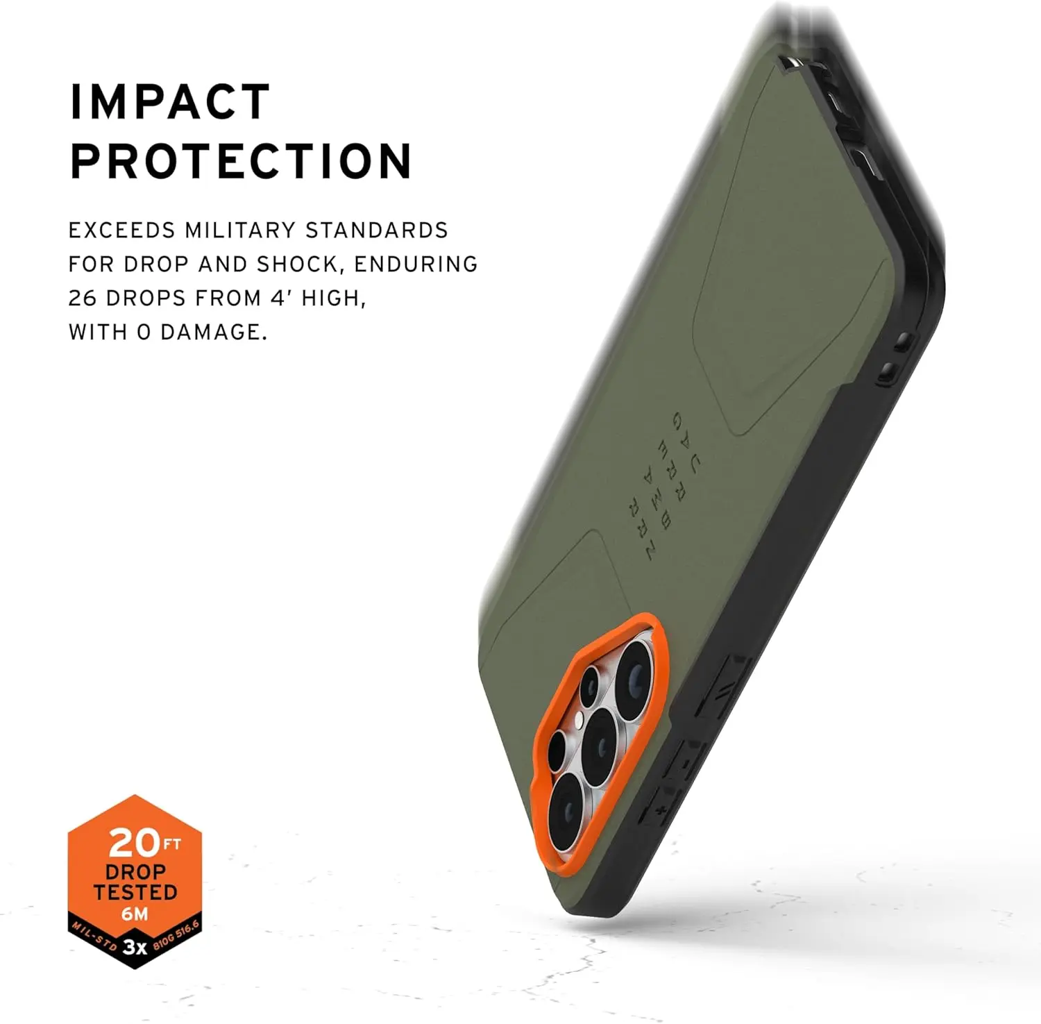 UAG Civilian Samsung Galaxy S26 Ultra Hoesje MagSafe Back Cover Groen Oranje afbeelding 5