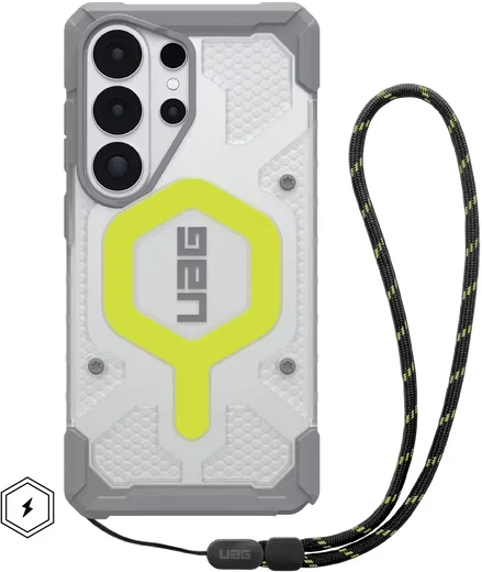 UAG Pathfinder Clear Samsung Galaxy S26 Ultra Hoesje Magnetic met Koord Neon afbeelding 1