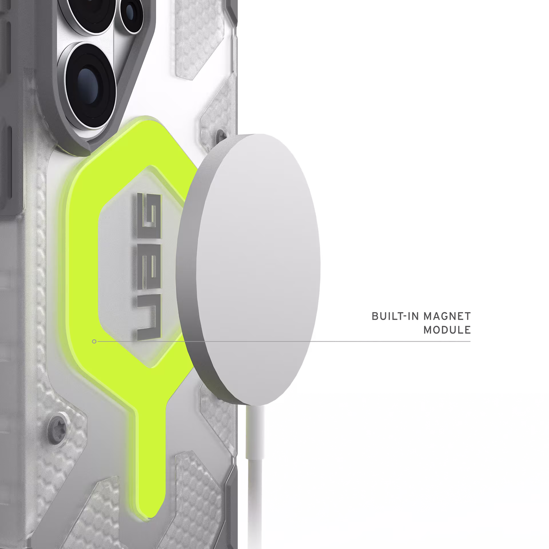 UAG Pathfinder Clear Samsung Galaxy S26 Ultra Hoesje Magnetic met Koord Neon afbeelding 9